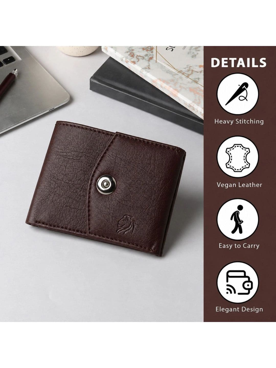 VEMILIO Men Textured PU Two Fold Wallet thumbnail 5