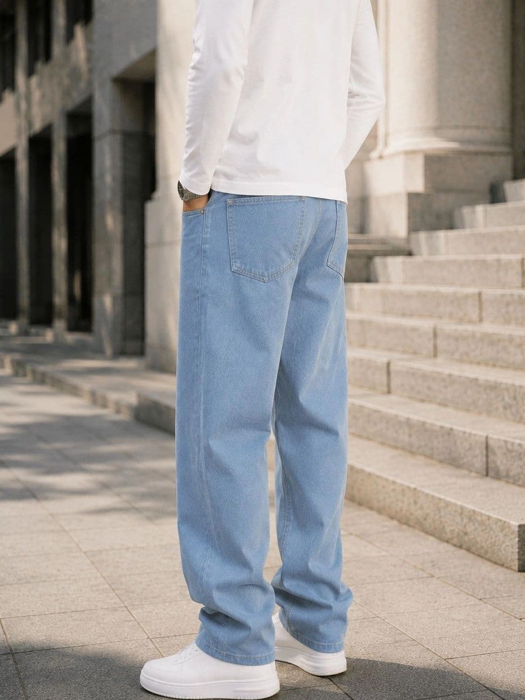 DENIM HAWK Men Classic Straight Fit Mid-Rise Stretchable Jeans thumbnail 4