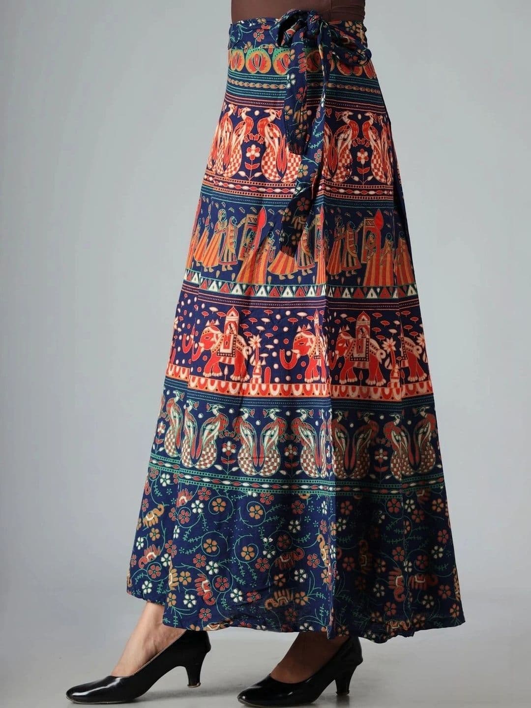 HIMCARE Women Cotton Cambric Floral Maxi Wrap Skirt thumbnail 4