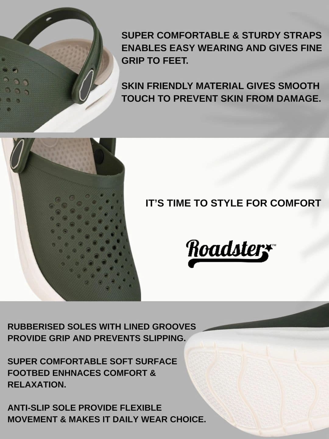 Roadster Men Lightweight Comfort Croslite Clogs thumbnail 4