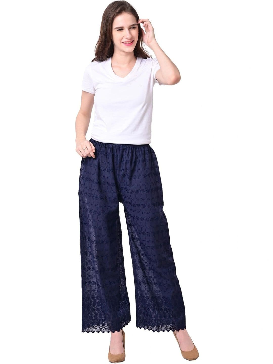 Letz Dezine Women Embroidered Ethnic Palazzos - view 1