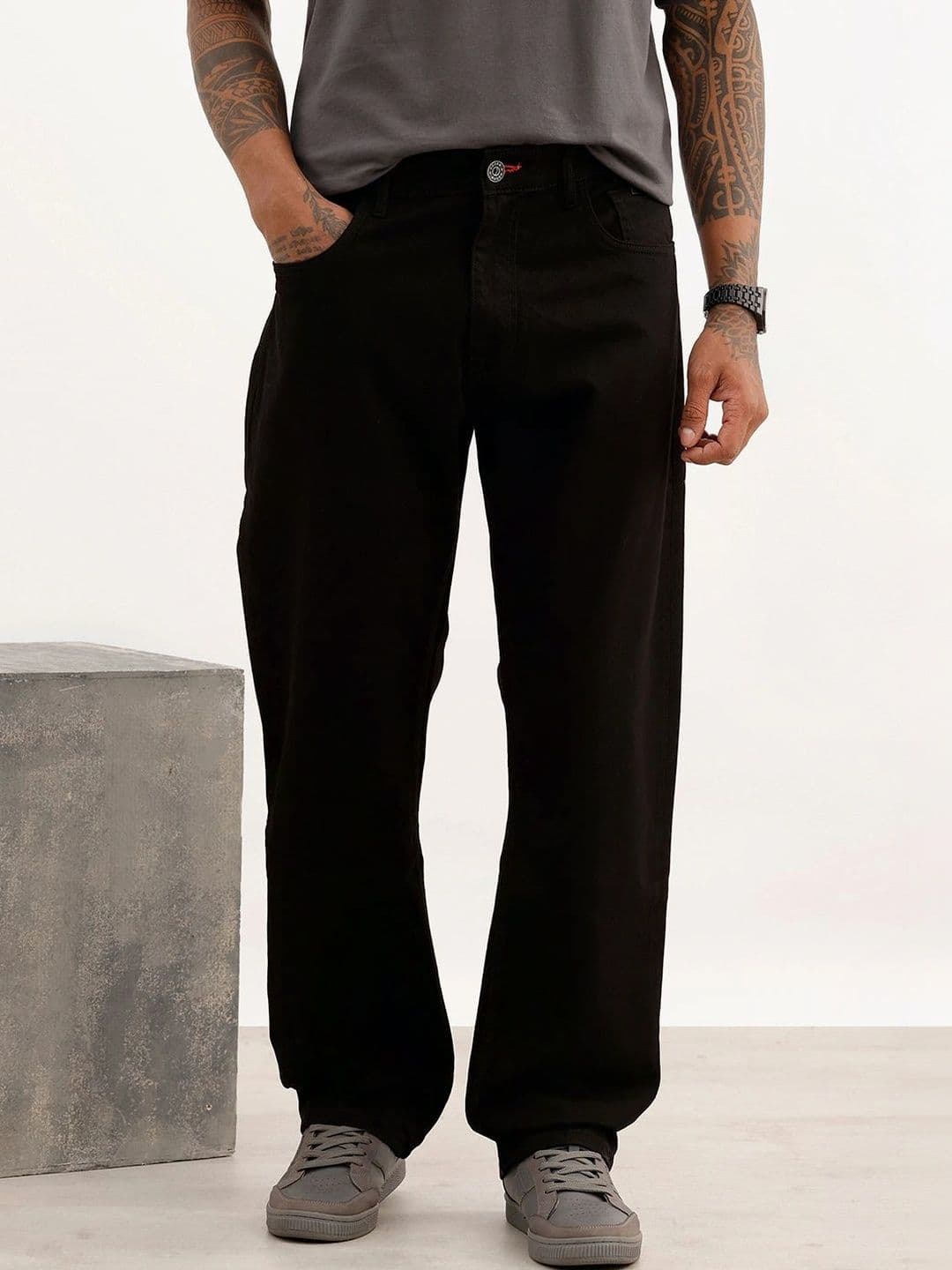 WROGN Men Anti Relaxed Fit High-Rise Stretchable Jeans - view 1