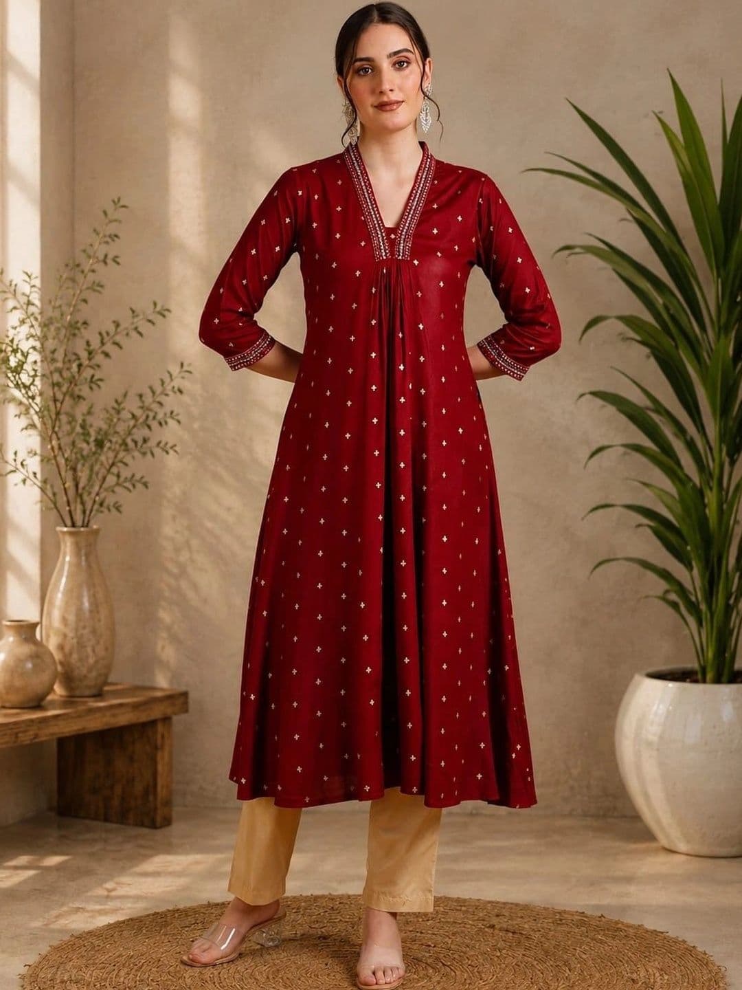 KRF FAB Women Embellished Thread Work Anarkali Kurta thumbnail 5