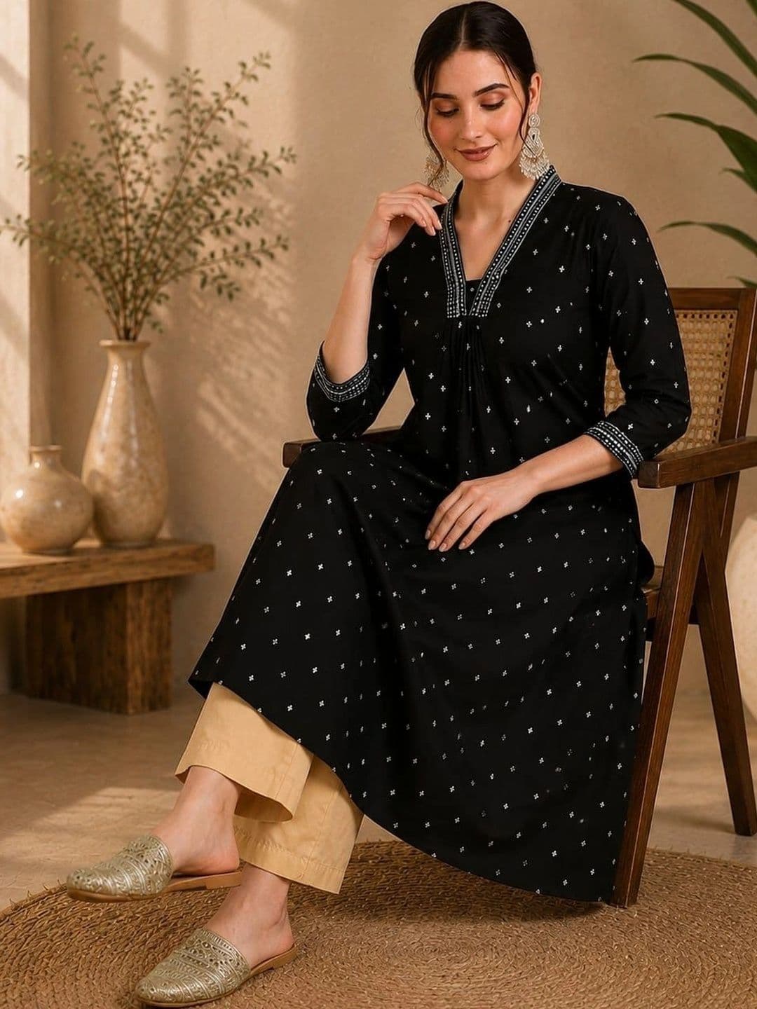 KRF FAB Women Ethnic Motifs Embroidered Thread Work Kurta thumbnail 2