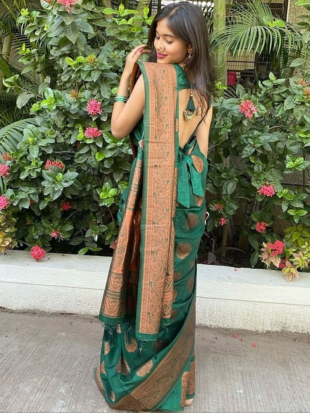revika Woven Design Zari Art Silk Designer Kanjeevaram Saree thumbnail 4