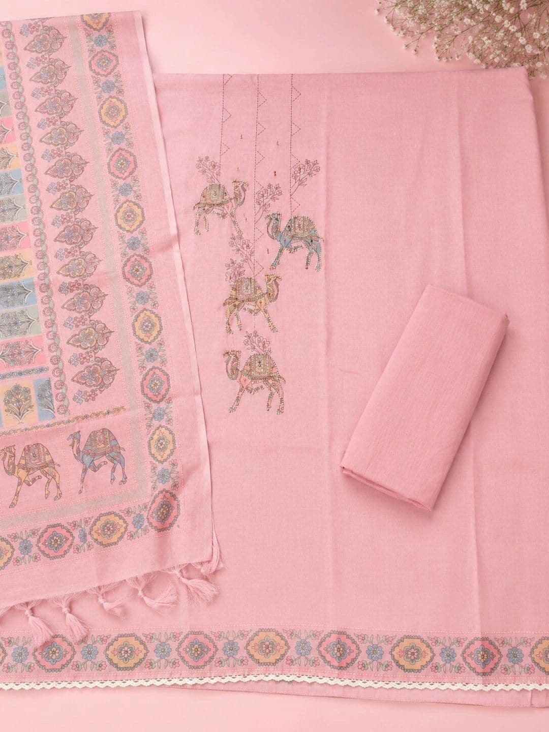 WaCraz Printed Pure Cotton Semi-Stitched Dress Material thumbnail 3