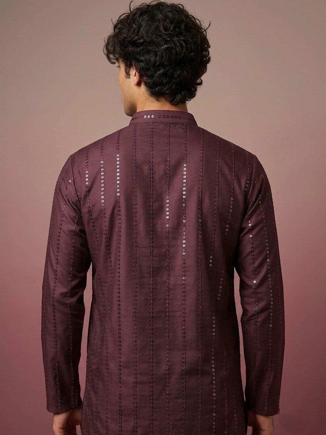 Rajkuwar Men Embellished Sequinned Kurta thumbnail 2