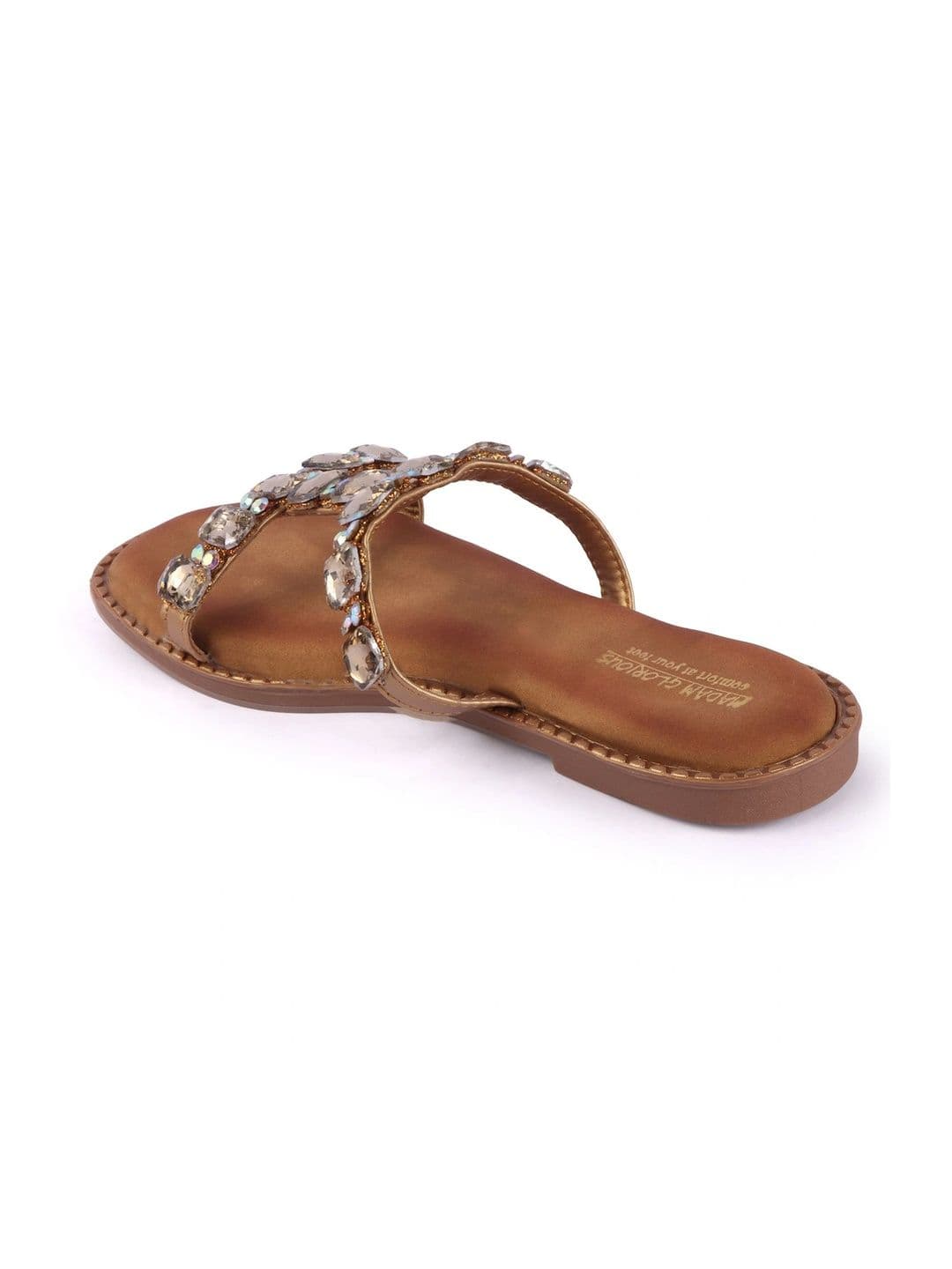 madam glorious Women Embellished Party Open Toe Flats thumbnail 7
