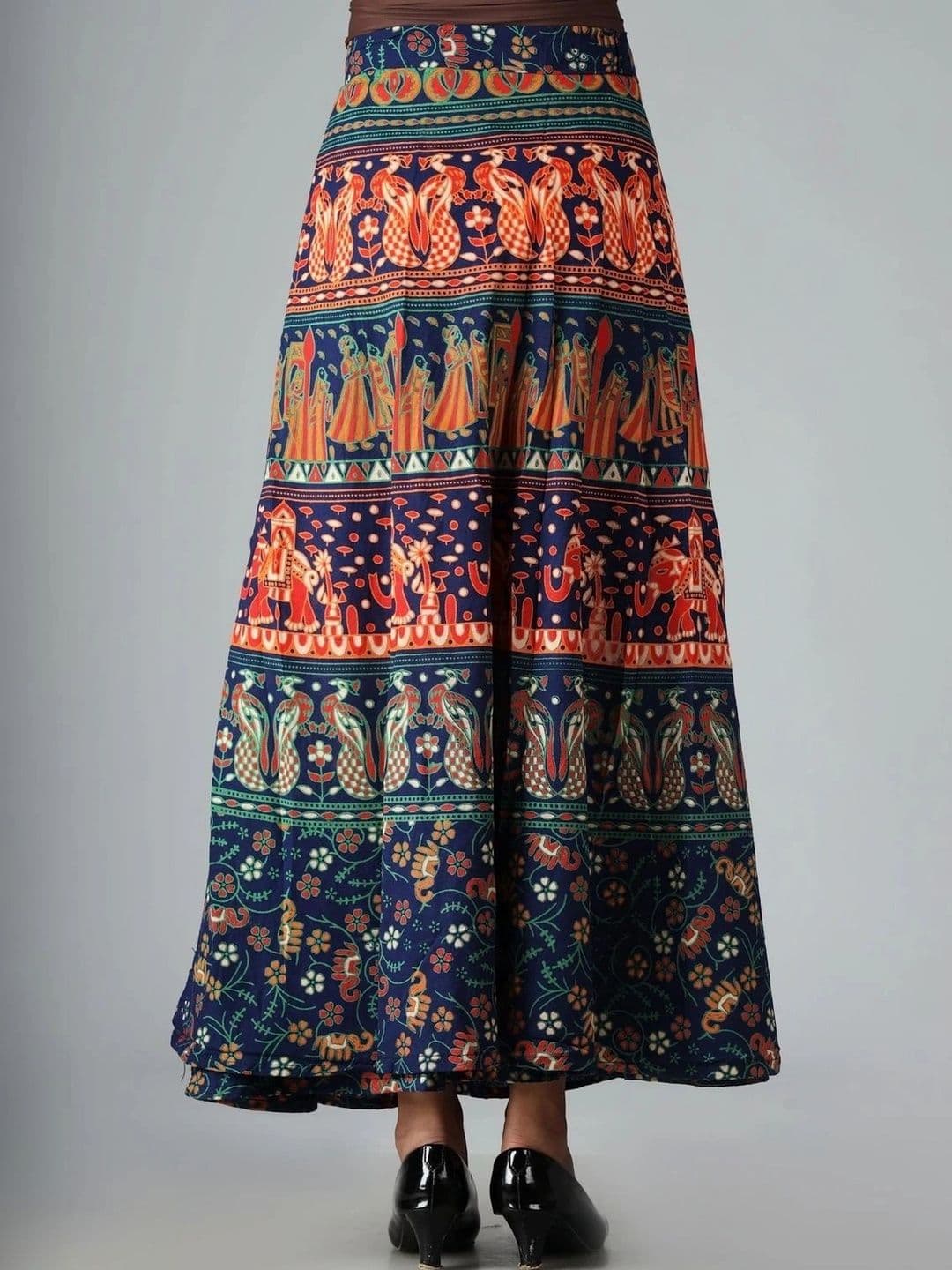 HIMCARE Women Cotton Cambric Floral Maxi Wrap Skirt thumbnail 5