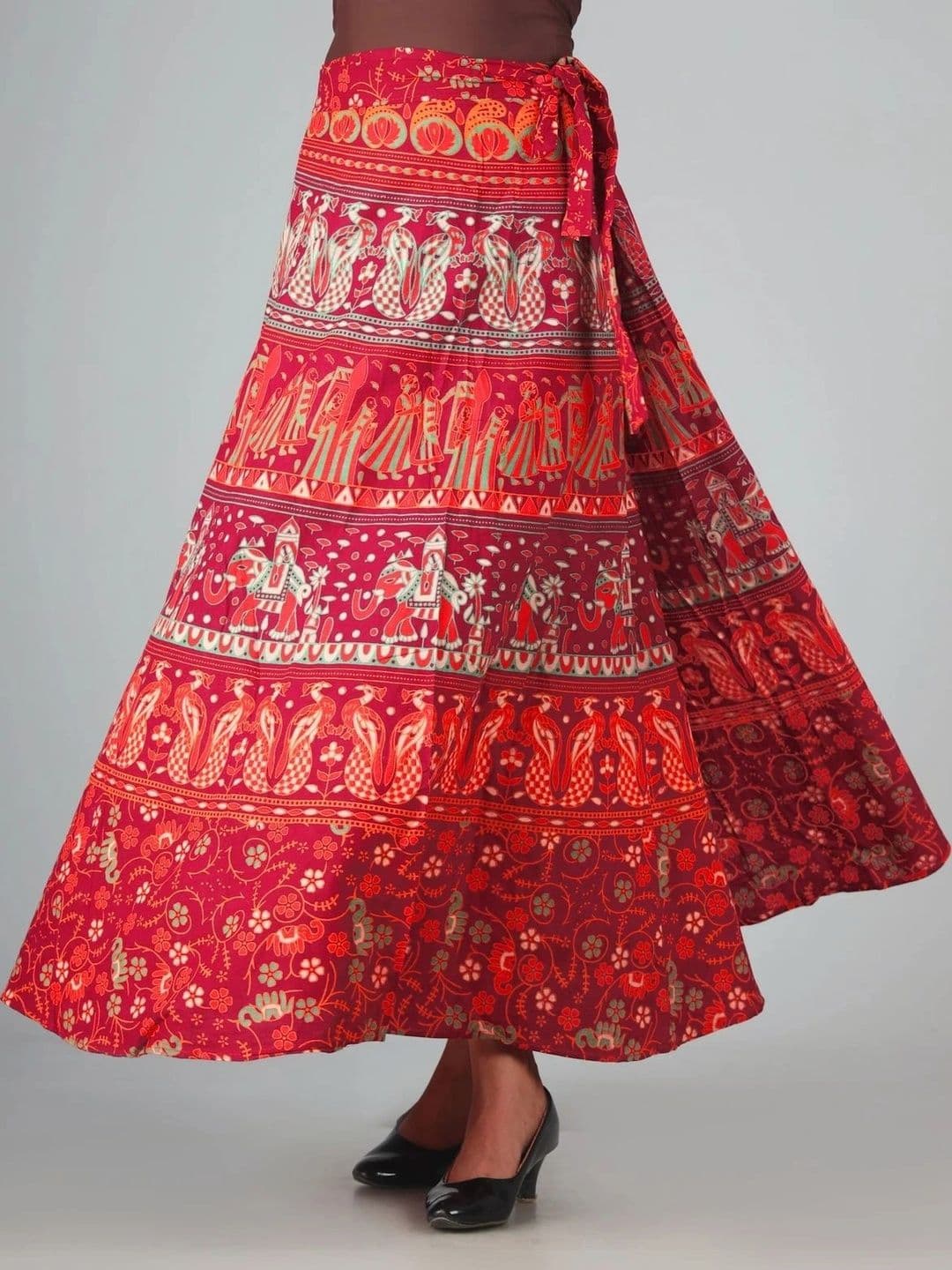 HIMCARE Women Cotton Cambric Floral Maxi Wrap Skirt thumbnail 3