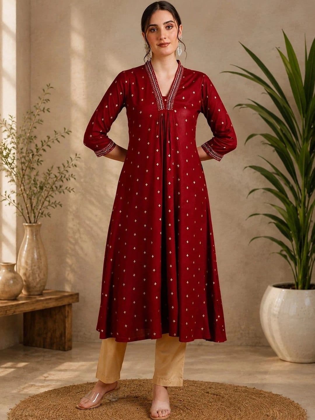 shivay Women Ethnic Motifs Embroidered Thread Work Anarkali Kurta thumbnail 4
