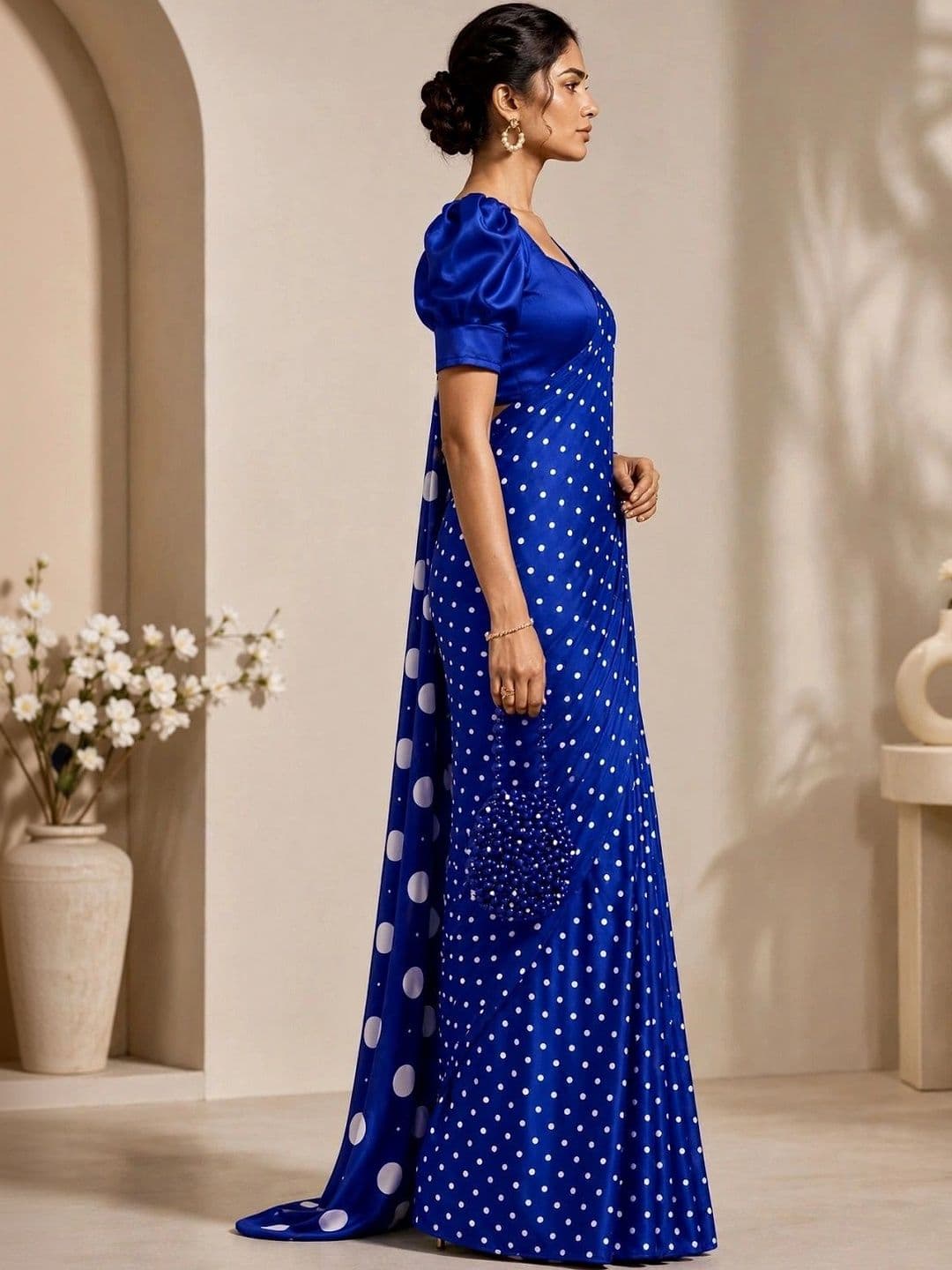 KOMAL NX Polka Dot Designer Saree thumbnail 4