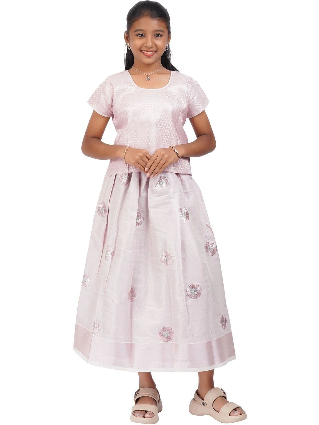 SKV ETHNIVERSE Girls Thread Work Ready to Wear Lehenga & - view 1