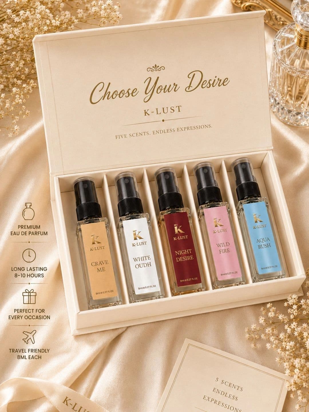 K-LUST Set Of 5 Long Lasting Eau De Parfum Kit - 8 ml Each thumbnail 7