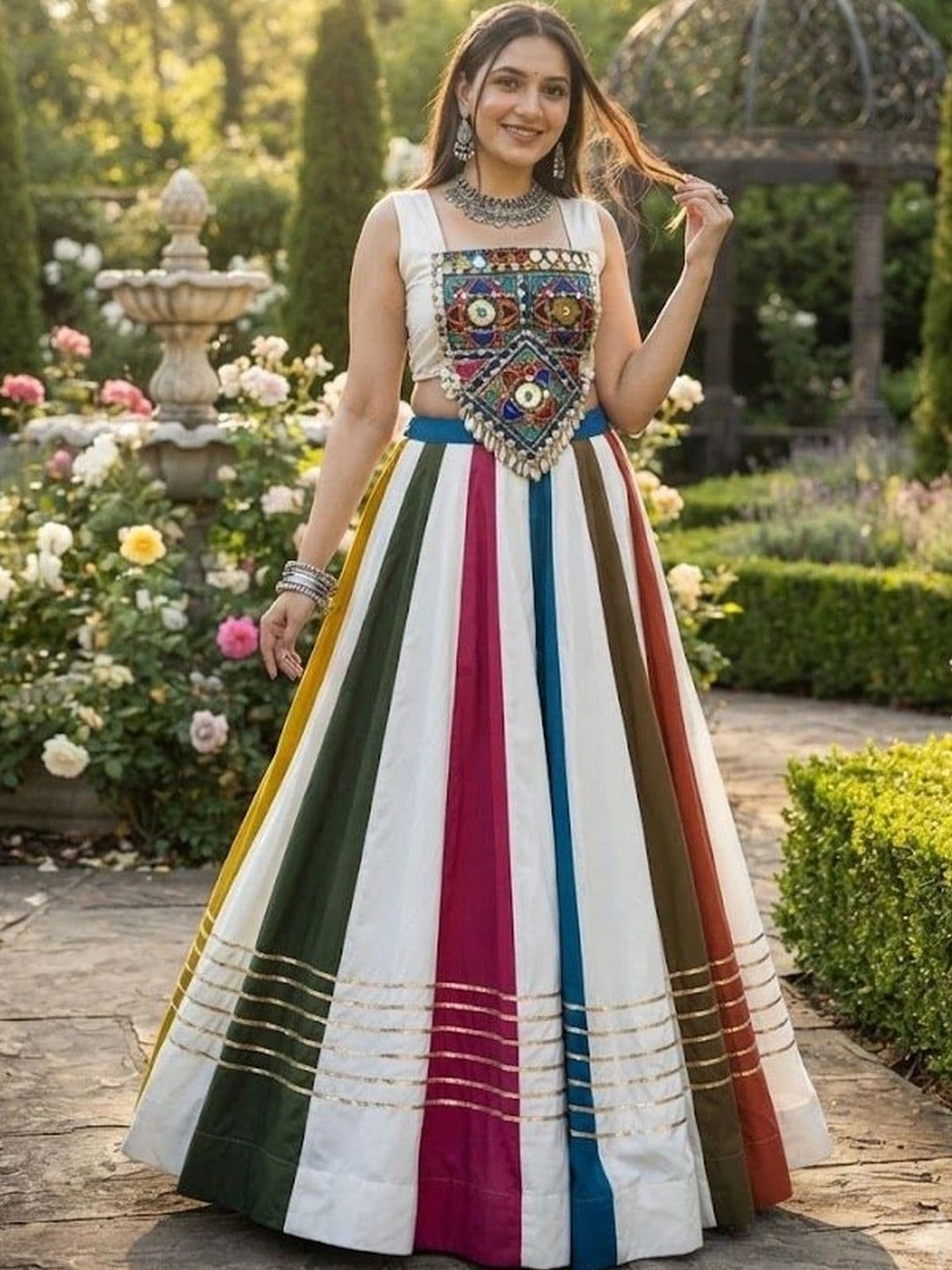 RUNAYA NX Embellished Mirror Work Ready to Wear Lehenga & Unstitched - view 1
