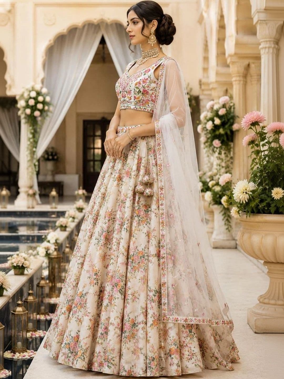 Indi Kal Embroidered Sequinned Ready to Wear Lehenga & Blouse With Dupatta thumbnail 2