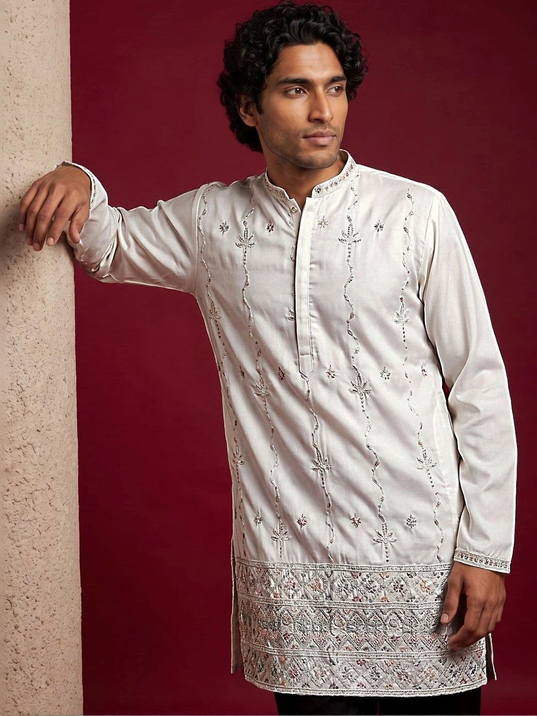 Jompers Men Embellished Sequinned Kurta - view 1
