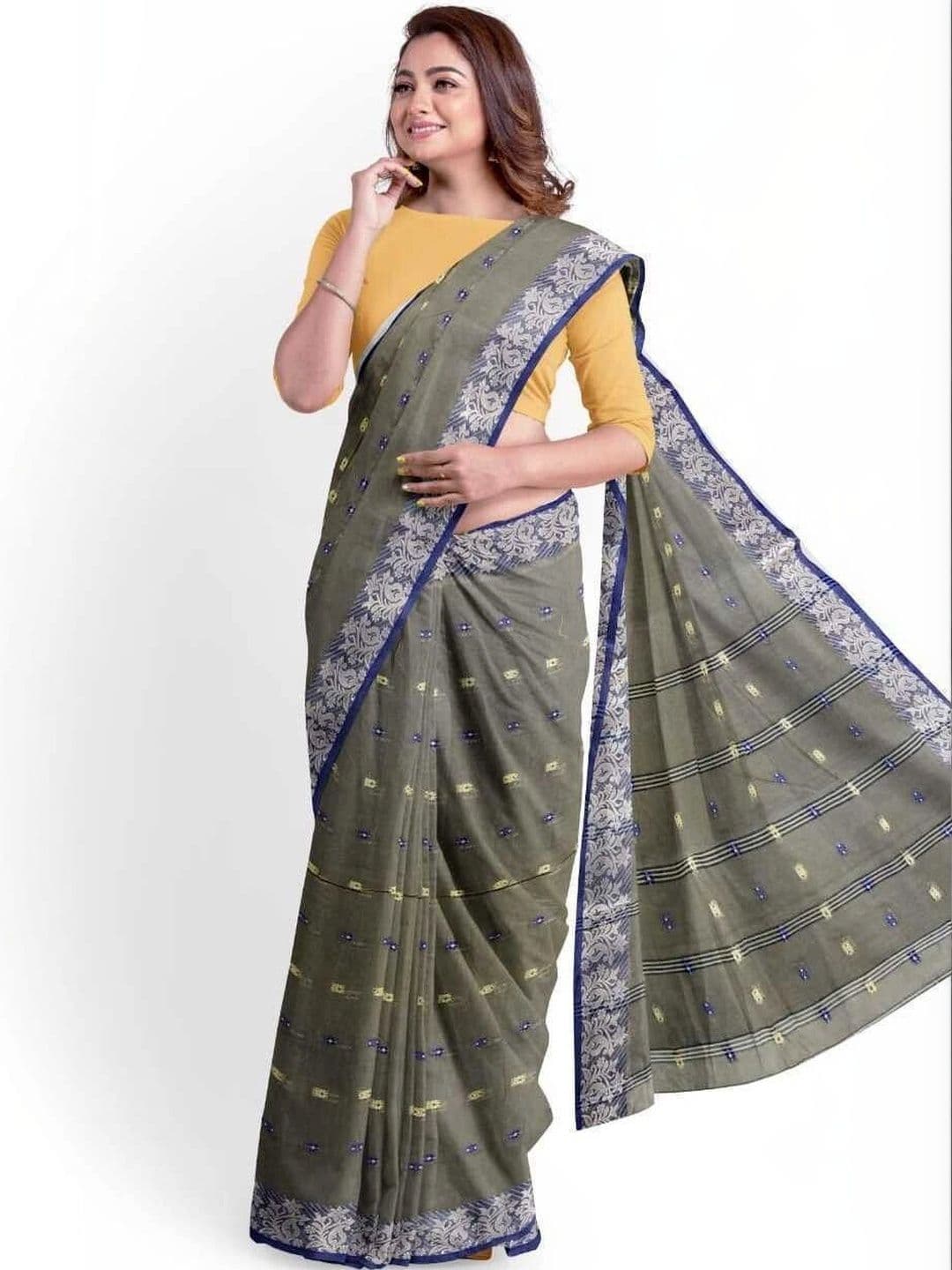 TANTSHREE Woven Design Zari Pure Cotton Saree thumbnail 3