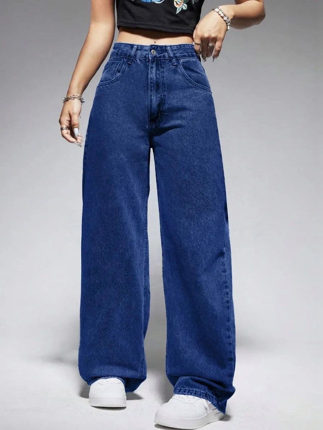 AAV2 Women Wide Leg High-Rise Light Fade Stretchable Jeans - view 1
