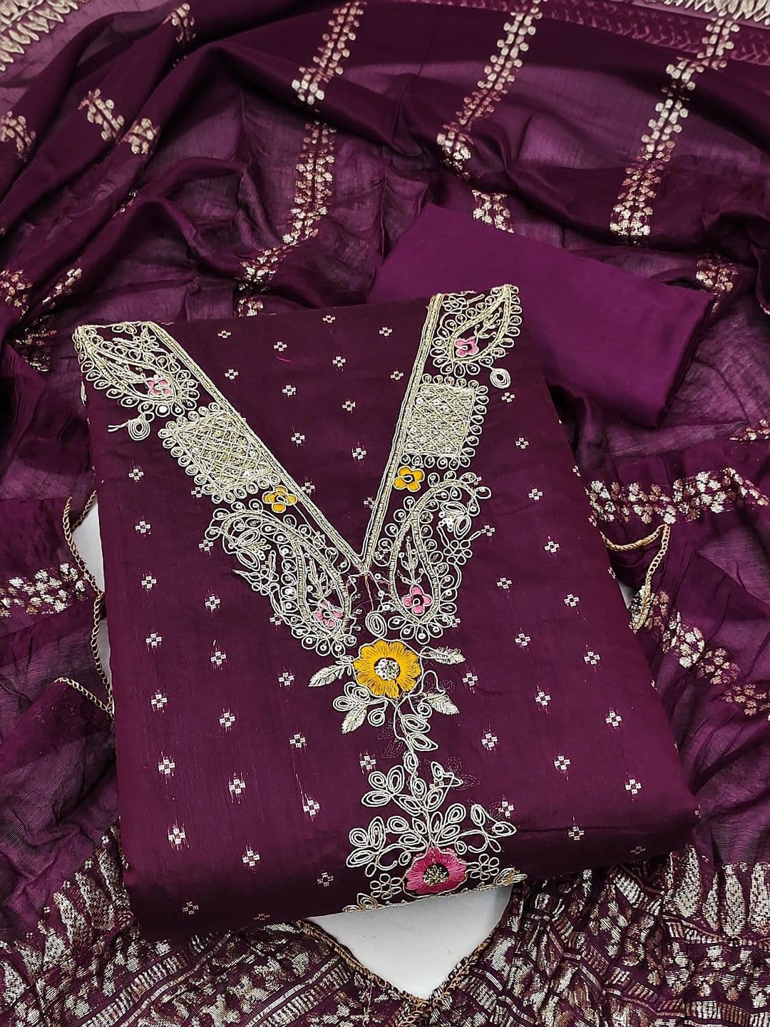 KALINI Semi-Stitched Dress Material - view 1