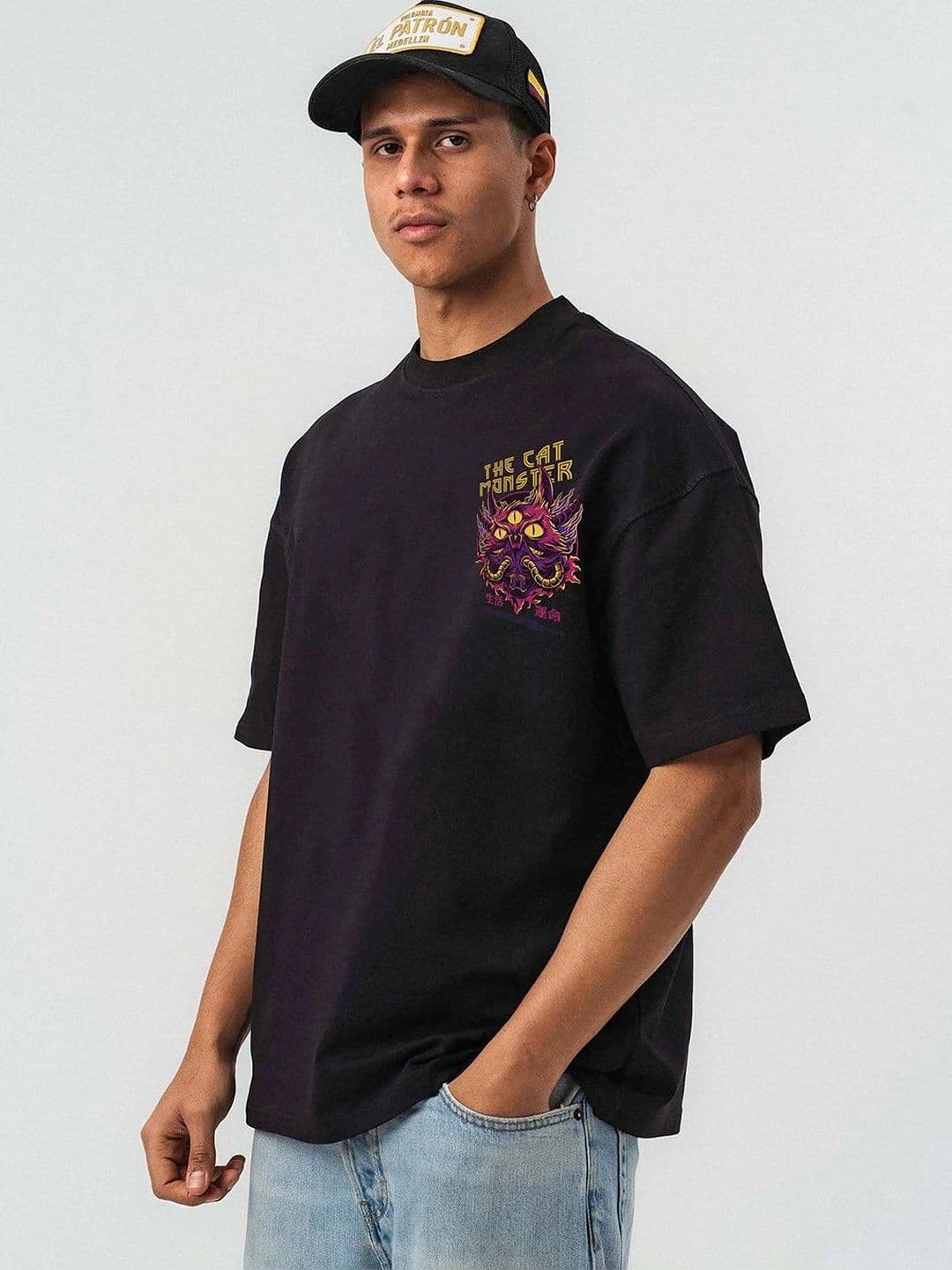 Mast & Harbour Men Printed Drop-Shoulder Sleeves T-shirt thumbnail 5