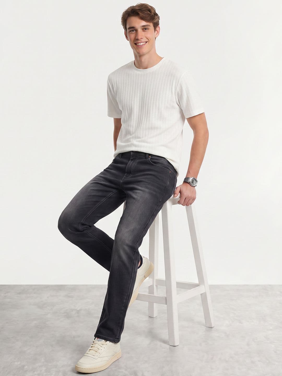Mast & Harbour Men Straight Fit Light Fade Jeans thumbnail 3