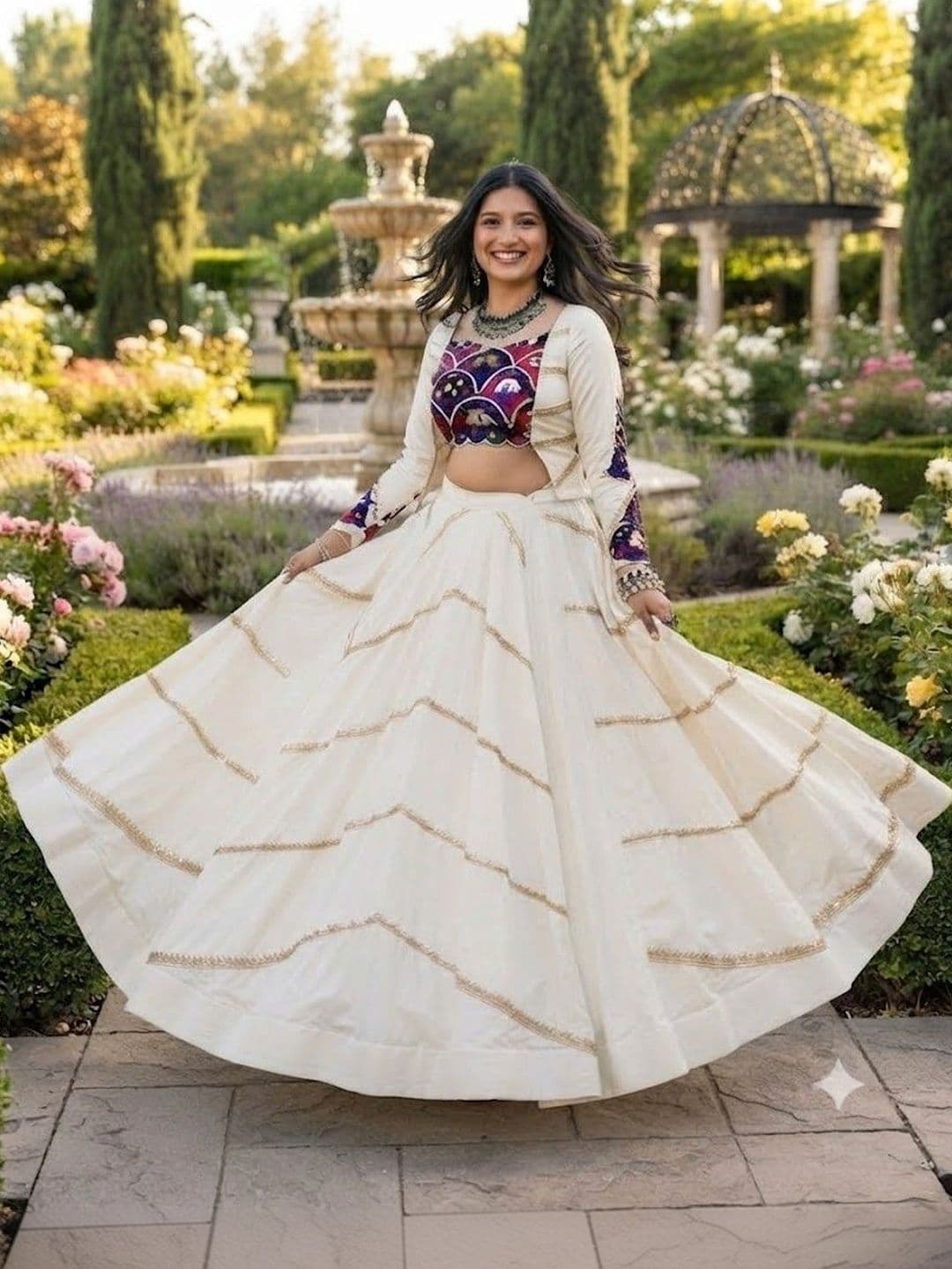 RUNAYA NX Embroidered Thread Work Ready to Wear Lehenga & Unstitched thumbnail 2