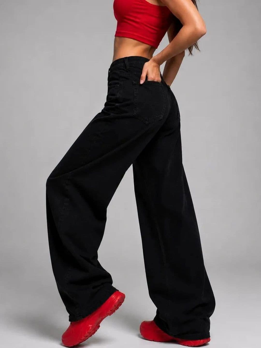 AAV2 Women Wide Leg High-Rise Light Fade Stretchable Jeans thumbnail 5