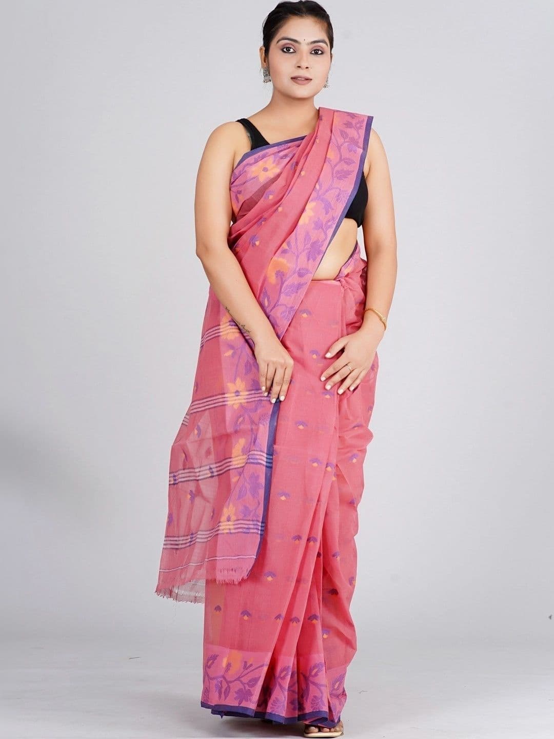 TANTSHREE Floral Pure Cotton Saree thumbnail 5