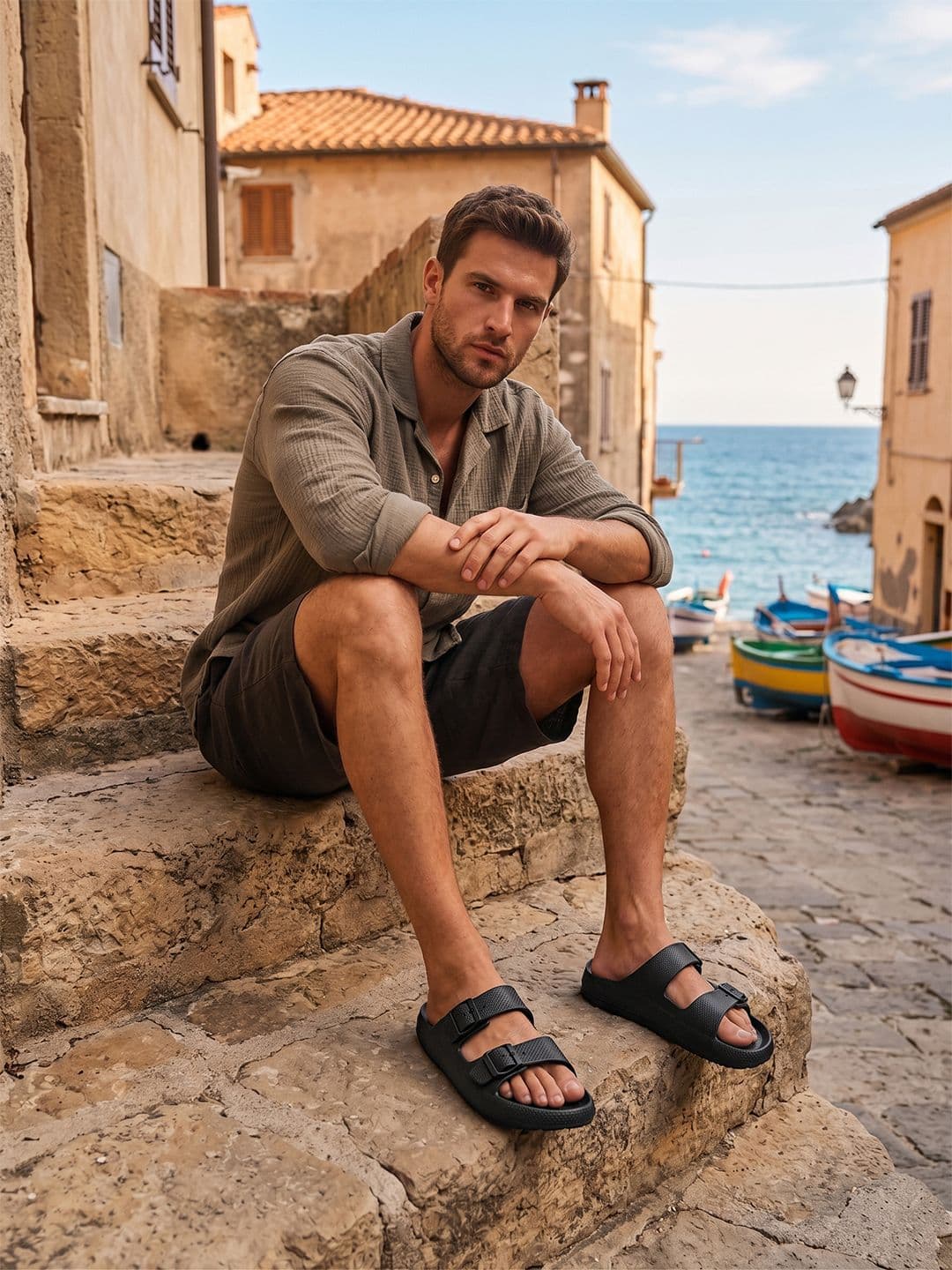 HRX by Hrithik Roshan Men Black Textured Sliders thumbnail 5