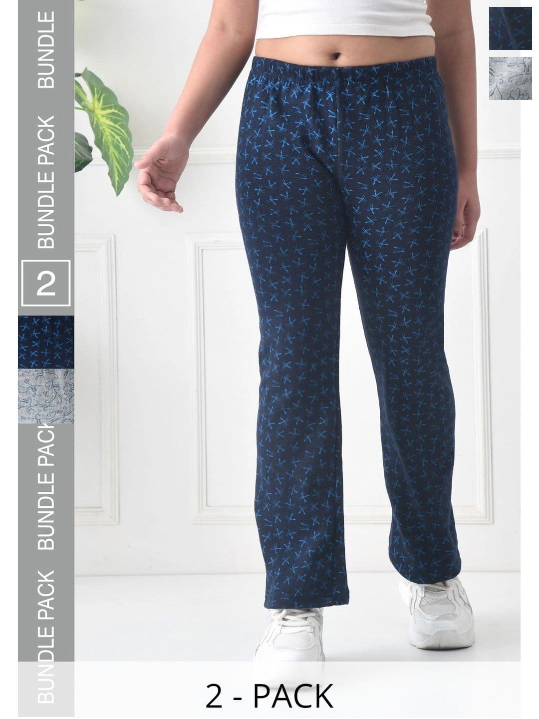 BAESD Girls 2 Printed Knitted Palazzos - view 1