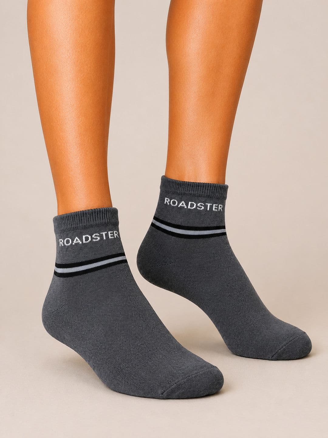 Roadster Men Pack of 3 Cotton Striped Above Ankle Socks thumbnail 2
