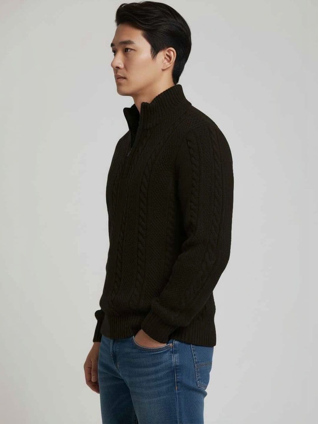 Badlook Men Cable Knit Woollen Pullover thumbnail 3