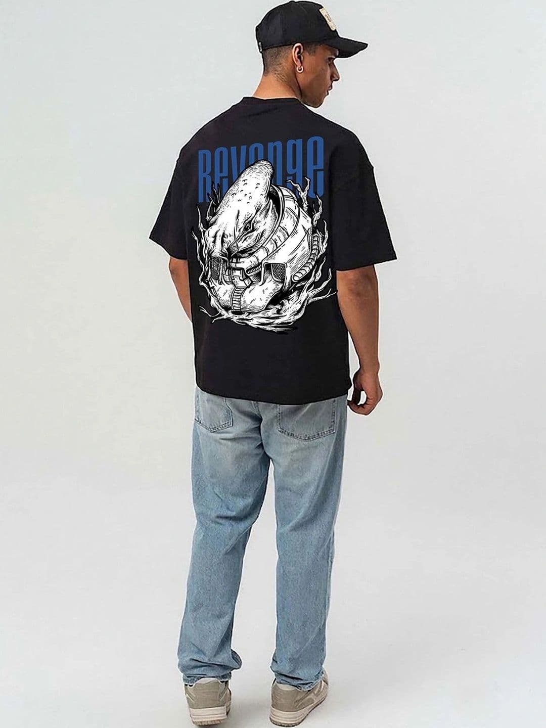 Mast & Harbour Men Printed Drop-Shoulder Sleeves T-shirt thumbnail 4
