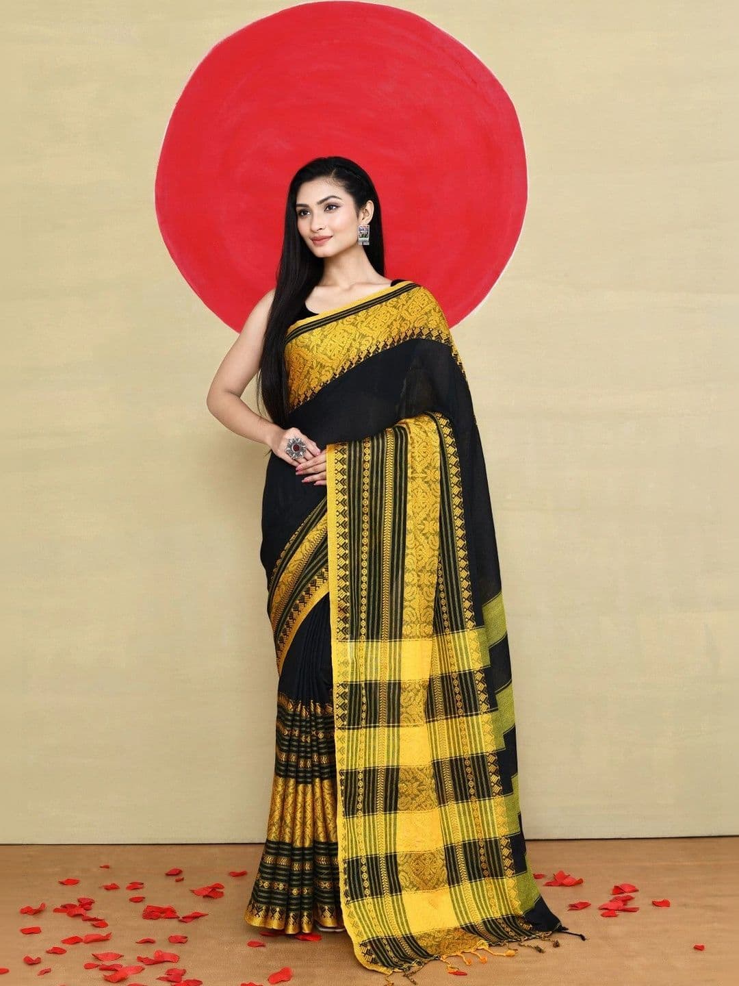 TANTSHREE Floral Pure Cotton Saree - view 1