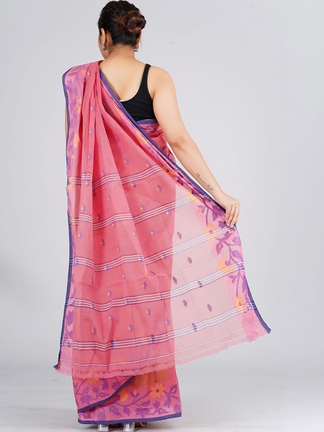 TANTSHREE Floral Pure Cotton Saree thumbnail 3