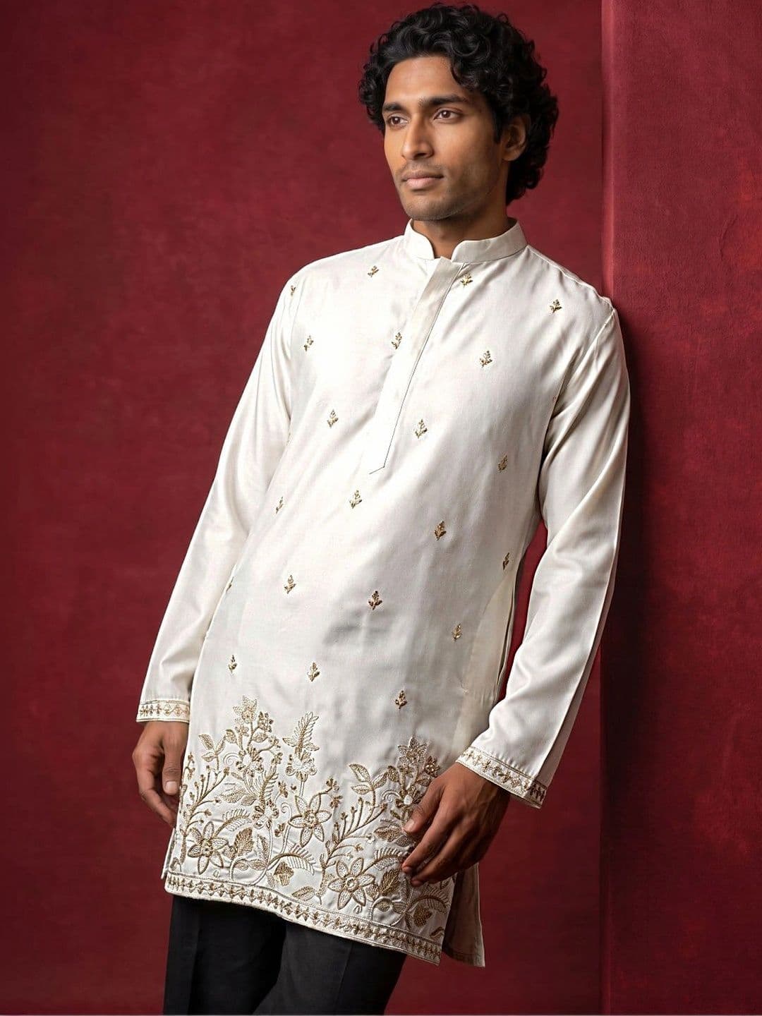 Jompers Men Embroidered Thread Work Kurta thumbnail 4