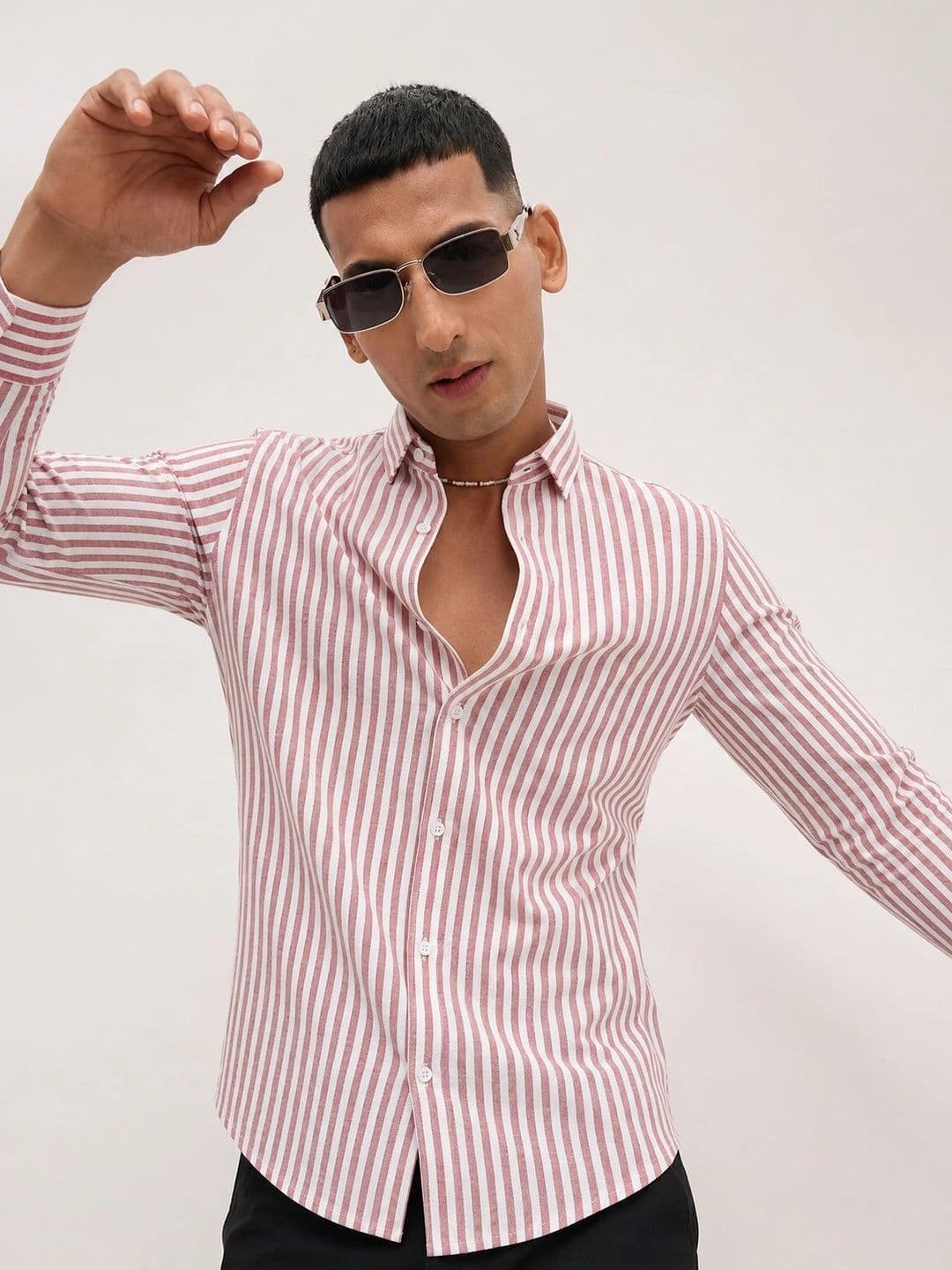 R.Code by The Roadster Life Co. Men Standard Striped Casual Shirt thumbnail 4