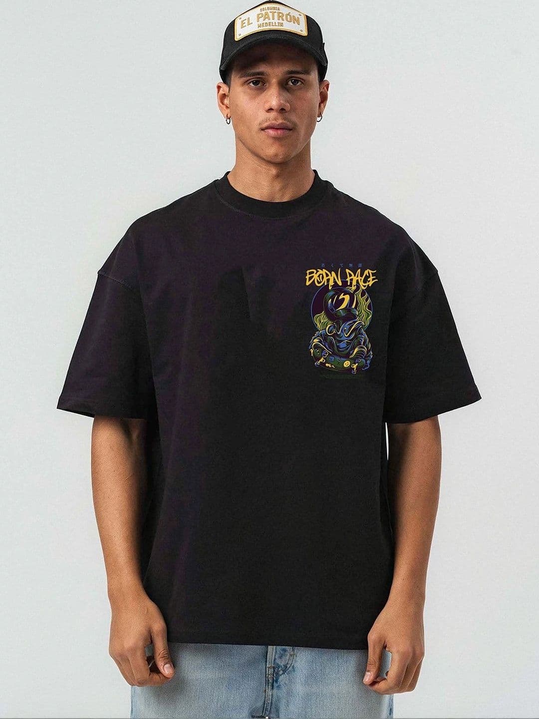 Mast & Harbour Men Printed Drop-Shoulder Sleeves T-shirt - view 1