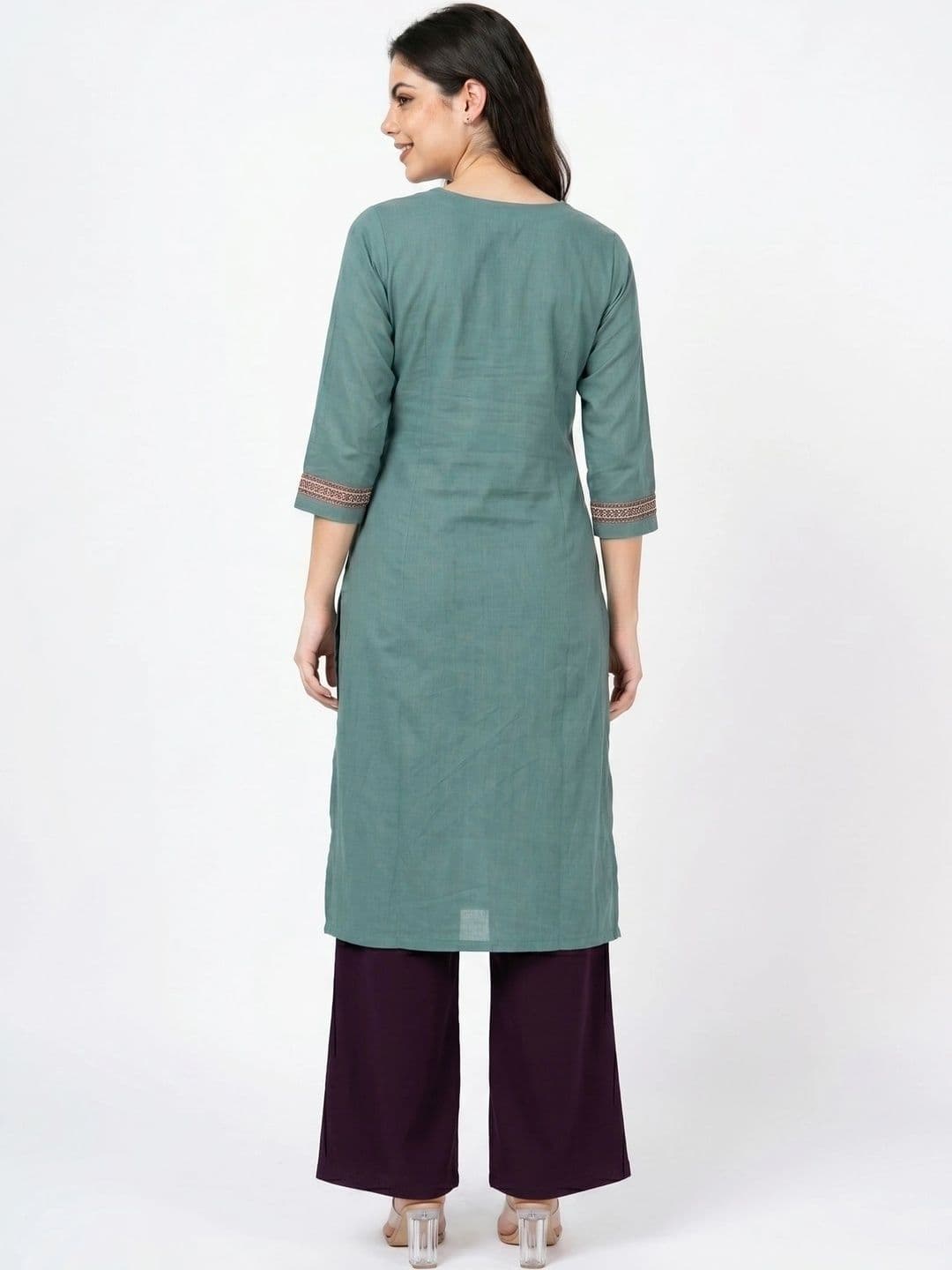 Pehroam Women Ethnic Motifs Embroidered Mirror Work Handloom Kurta thumbnail 5