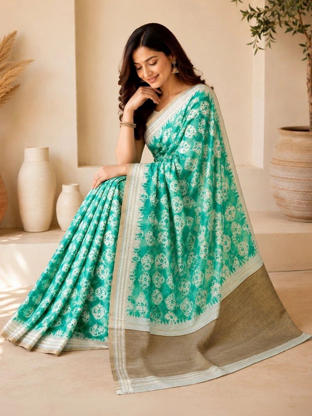 NARIVESH TRENDS Tie and Dye Art Silk Saree thumbnail 4