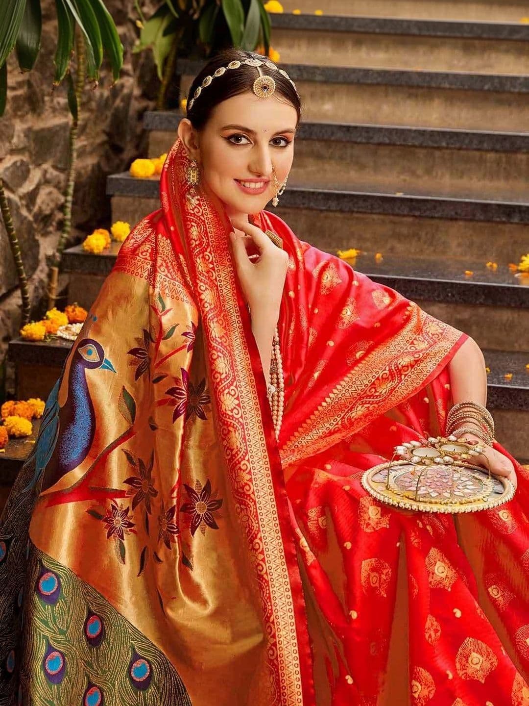 VYOM CREATION Woven Design Zari Art Silk Banarasi Saree thumbnail 3