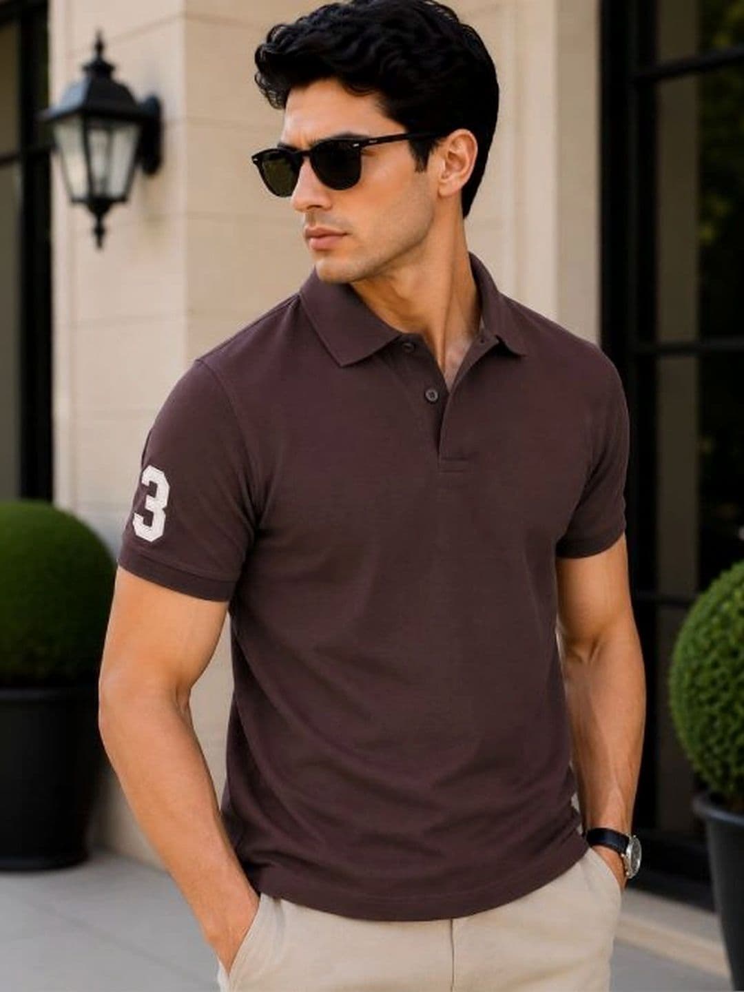 Badlook Men Brand Logo Polo Collar T-shirt - view 1