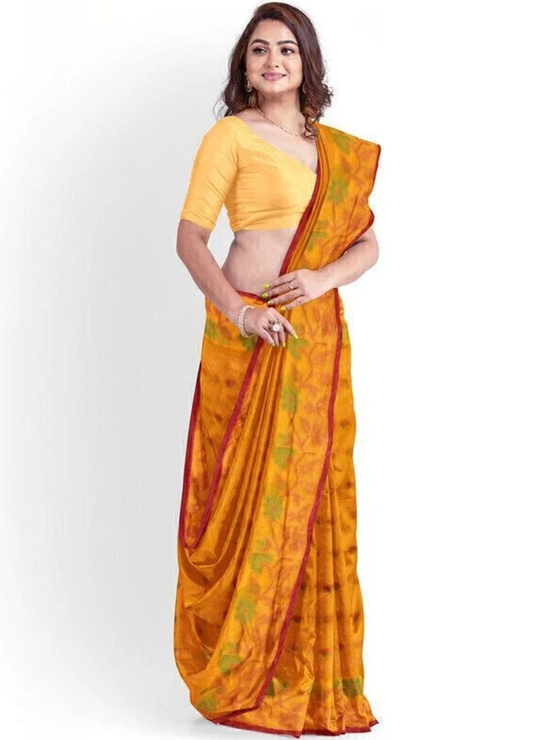 TANTSHREE Floral Pure Cotton Saree thumbnail 2