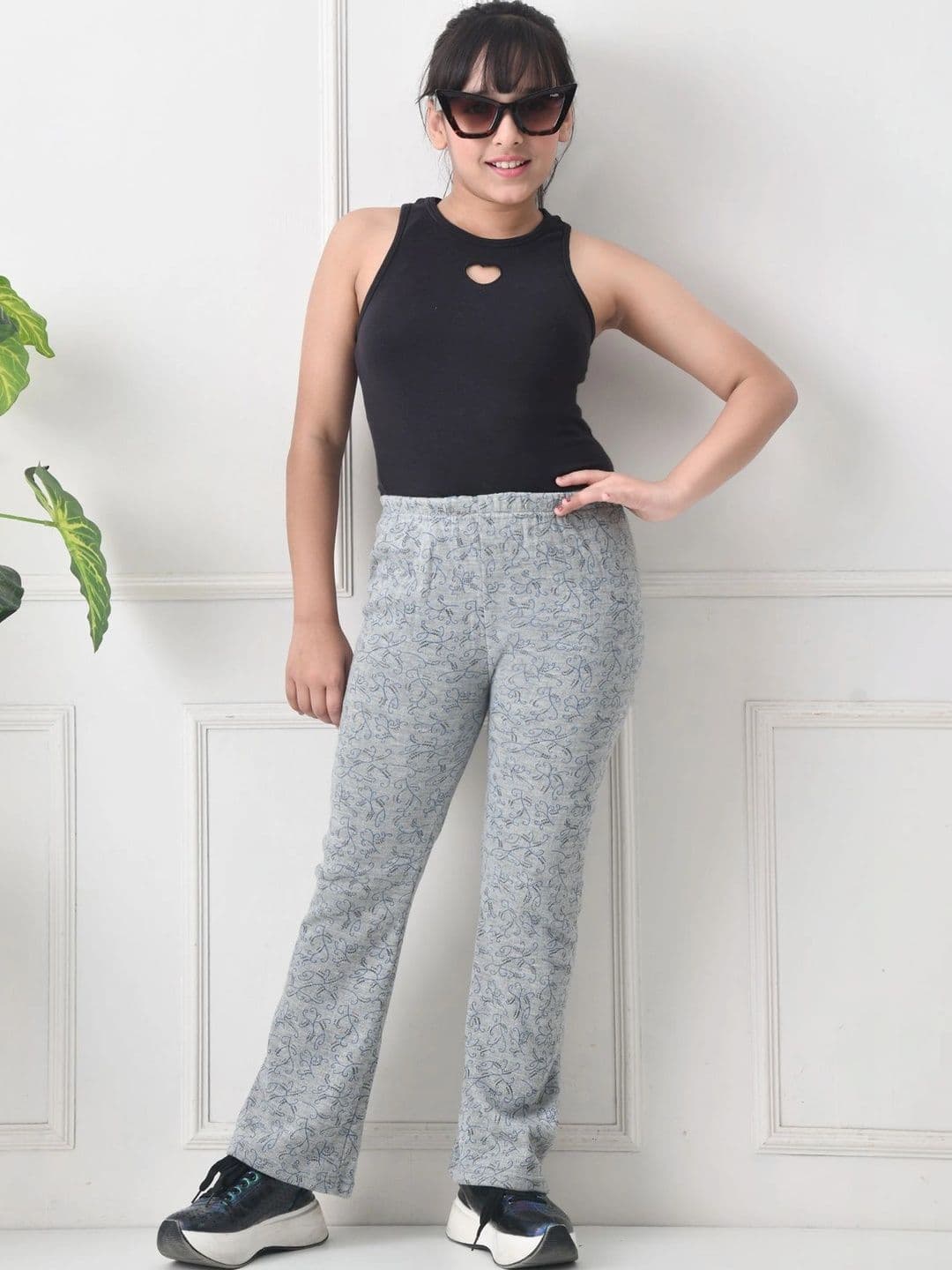 BAESD Girls Printed Knitted Palazzos thumbnail 7