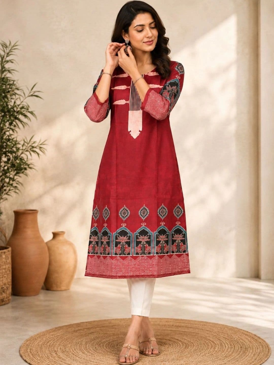 Anouk Women Ethnic Motifs Printed Kurta thumbnail 2