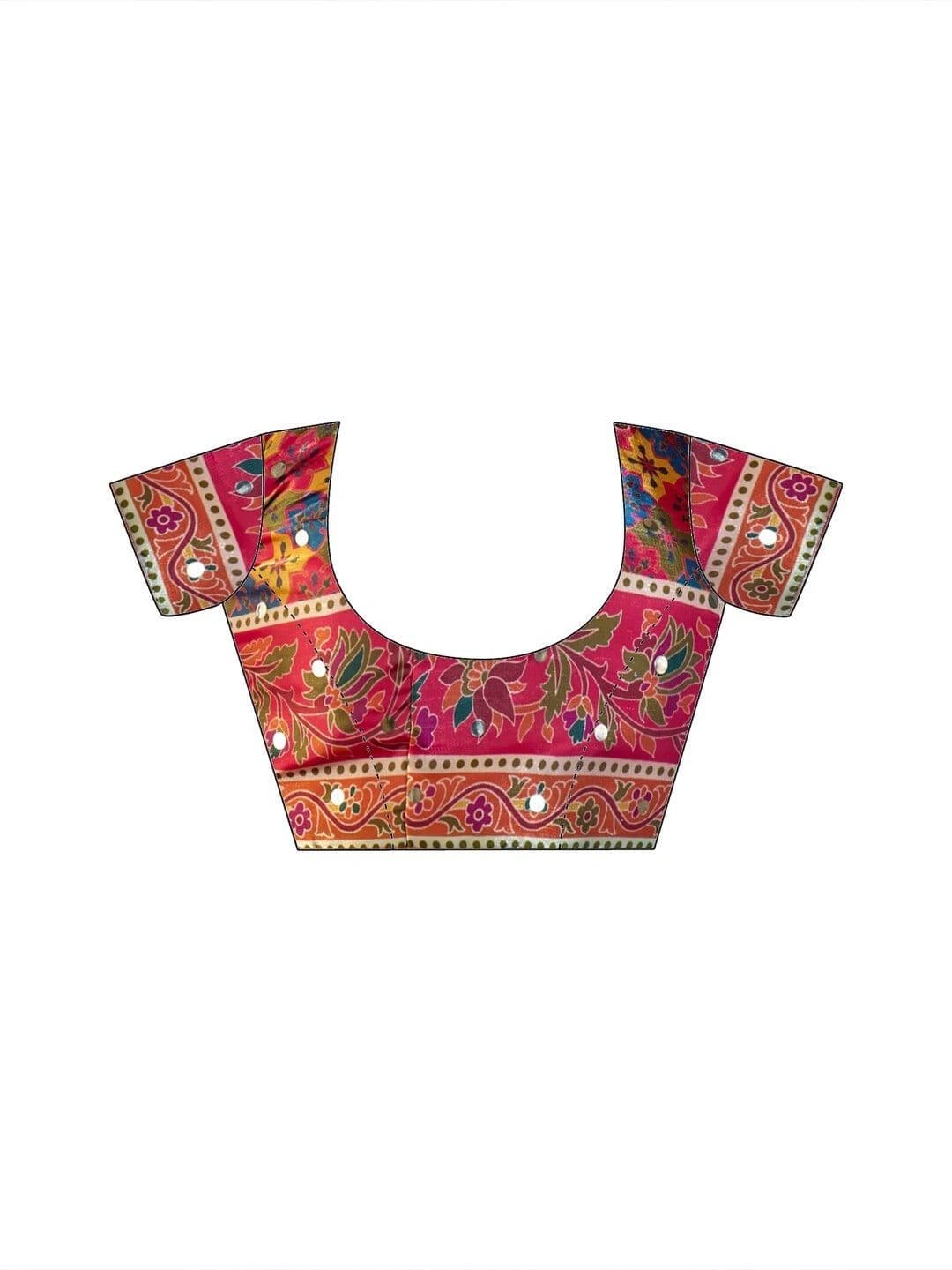 Sangria Ethnic Motifs Mirror Work Pure Georgette Saree thumbnail 4