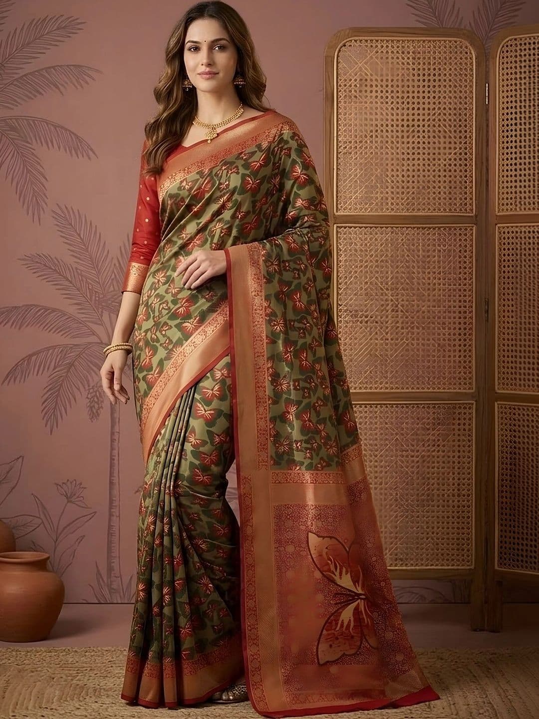 Mitera Woven Design Zari Silk Blend Saree thumbnail 2