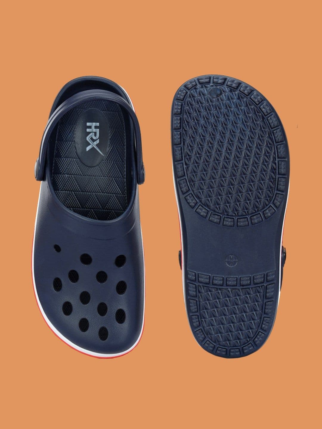 HRX by Hrithik Roshan Men Navy Blue & Red Rubber Clogs thumbnail 7