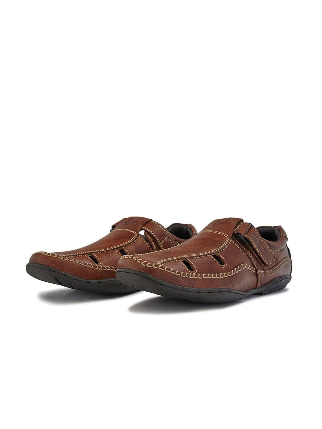 Buckaroo Men Tan Genuine Leather Comfort Sandals thumbnail 3